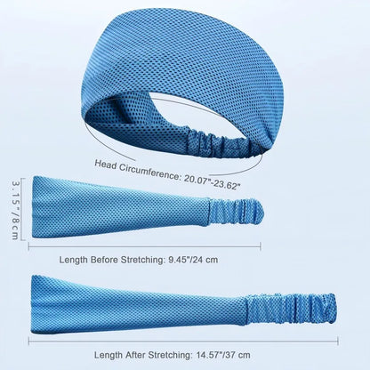 Cooling Sports Headband for Men & Women – Elastic Non-Slip Moisture-Wicking Sweatband for Running, Gym, Yoga & Hiking