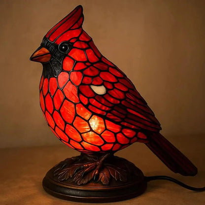 Cardinal Desk Lamp — Natural Animals & Birds Theme Table Lamp for Christmas Home & Office Decor