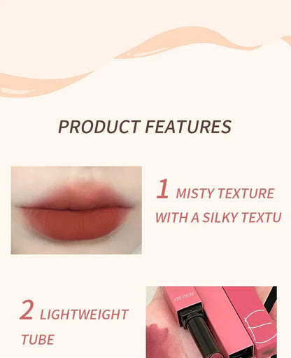 TX010 Thin Tube Matte Lipstick – Waterproof, Sweatproof, Long-Lasting Lip & Cheek Makeup