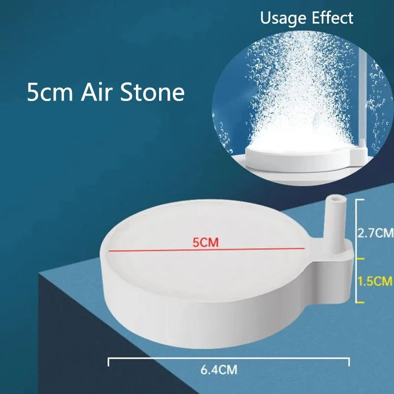 Air Stone Oxygen Aerator for Aquarium – Disc Bubble Diffuser, Mini Hydroponic Oxygen Plate, Nano Air Pump