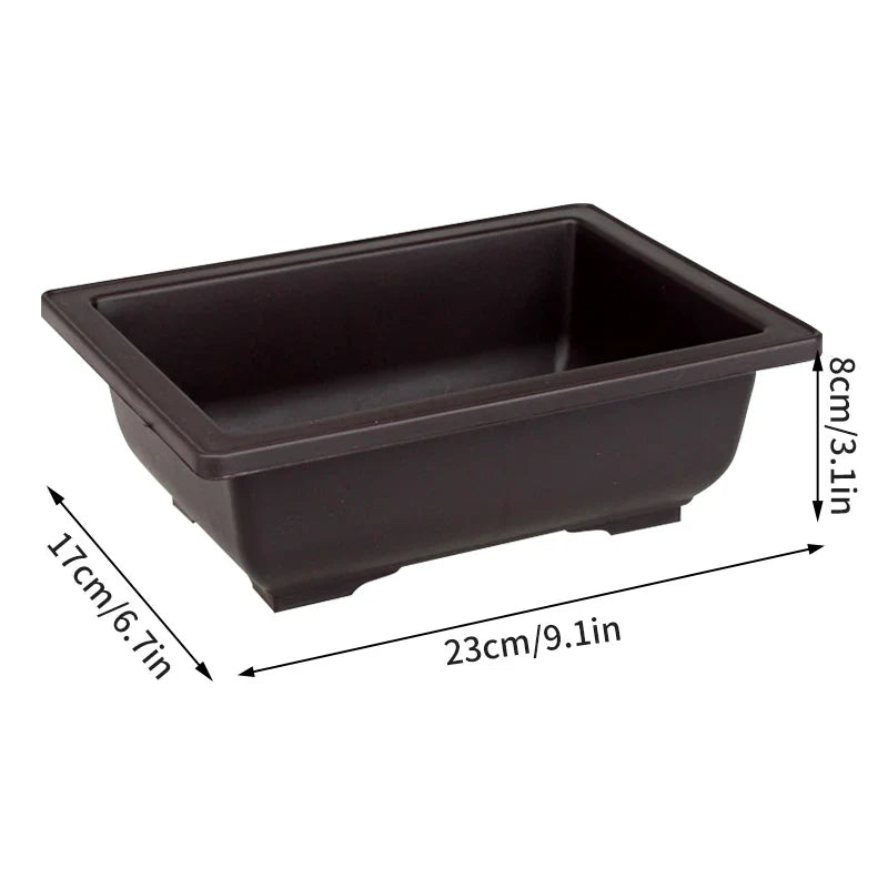 Purple Clay Succulent Plant Pots – Outdoor Garden Bonsai Planters, Rectangular & Square