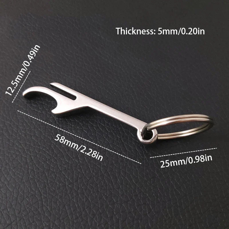 Portable Stainless Steel Beer Bottle Opener Keychain – Mini Metal Can Opener for Kitchen & Travel