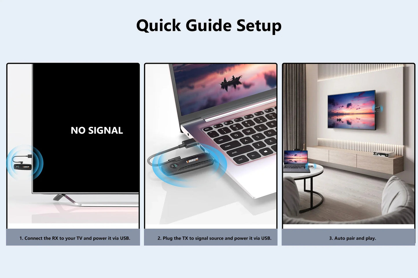 100M Wireless HDMI Video Transmitter & Receiver – Screen Mirror Adapter for Camera, PC to TV