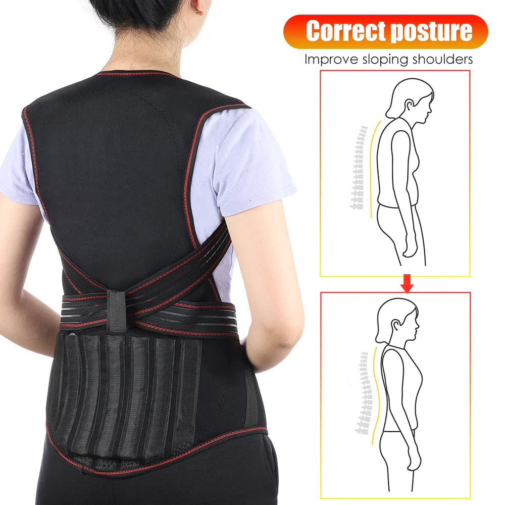 Tourmaline Magnetic Heated Vest — Self-Heating Thermal Clothing, Lumbar Waist Brace, Posture Corrector & Pain Relief Corset