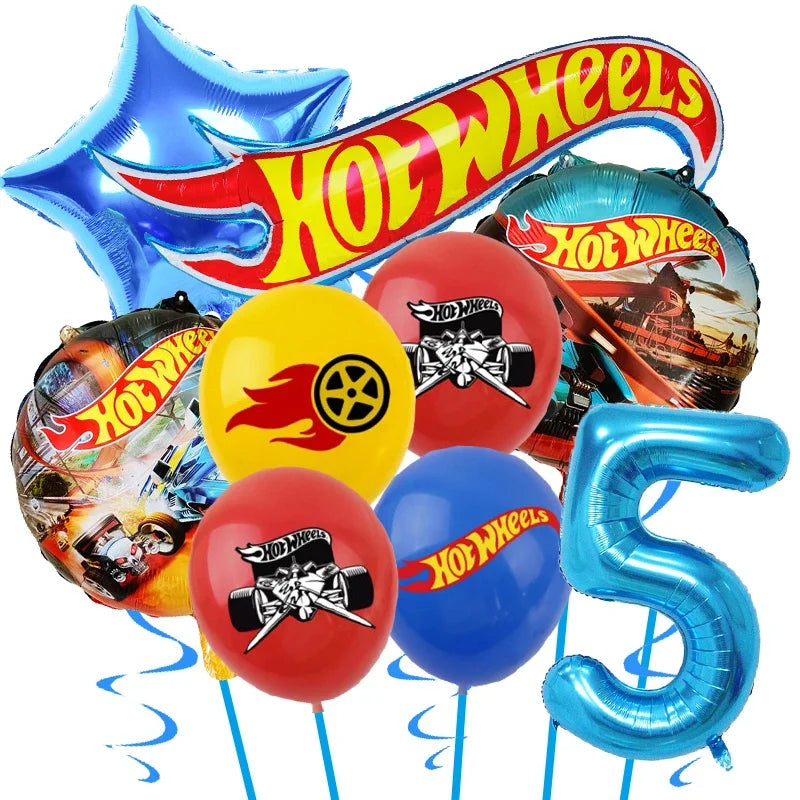 Kids Birthday Party Decoration Kit – Paper Tableware Set with Balloons, Plates, Cups & Tablecloth for Boys Baby Shower Party Supplies
