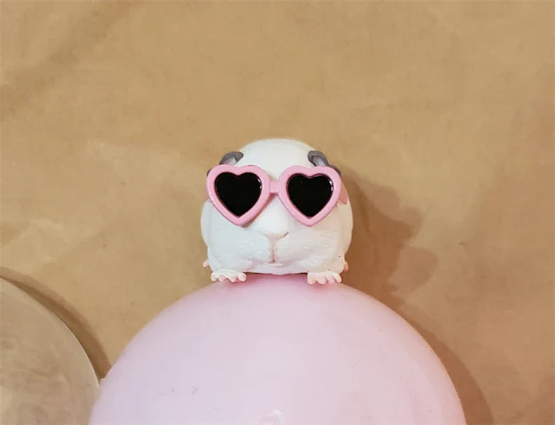 Guinea Pig with Sunglasses Blind Box – Cute Mini Anime Action Figure, Kawaii Desktop Decoration & Collectible Toy, Birthday Gift
