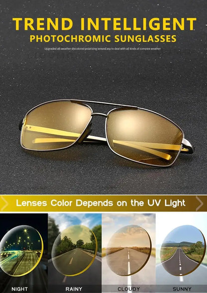 LIOUMO Polarized Photochromic Driving Sunglasses – Chameleon Night Vision Goggles for Men & Women