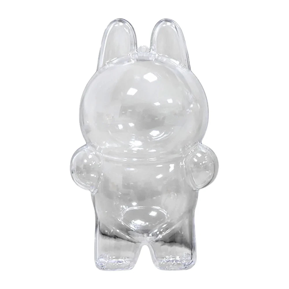 Labubu Transparent Protective Cover for Elf Doll - Cute Monster Toy Storage & Display Case for Party Plushies