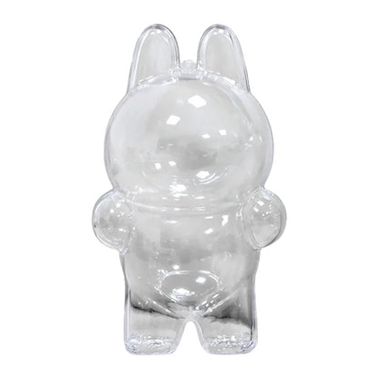 Labubu Transparent Protective Cover for Elf Doll - Cute Monster Toy Storage & Display Case for Party Plushies
