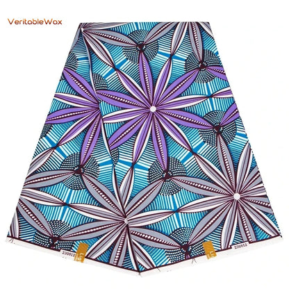 Ankara African Wax Print Fabric - Batik Pagne Polyester Material for DIY Sewing, Patchwork & Wedding Dress Craft