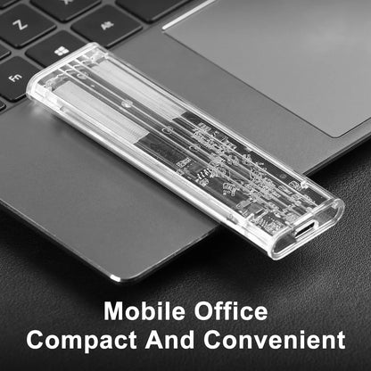 M.2 NGFF SATA SSD Case – USB Type-C Transparent External Enclosure, Tool-Free 5Gbps Adapter for 2230, 2242, 2260, 2280 SSDs
