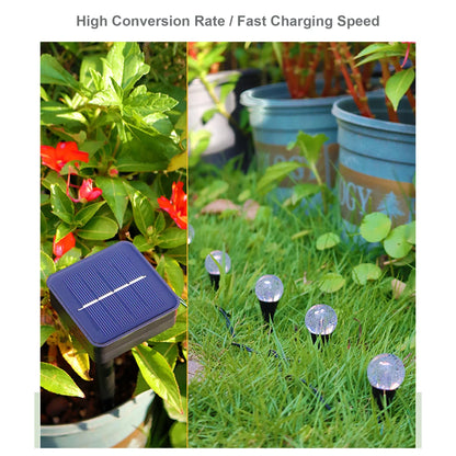 Outdoor Solar Bubbles Lawn Lamp String Set | IP65 Waterproof Solar-Powered Stake Lights | Landscape Decoration for Garden Yard