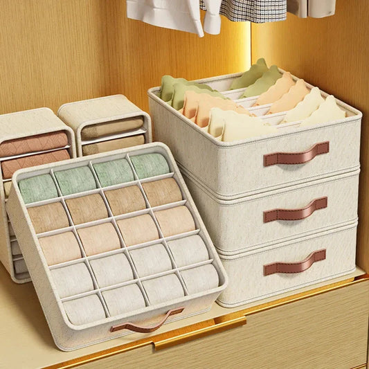 Underwear & Sock Storage Box – Cabinet Drawer Organizer with Dividers for Clothes, Ties & Wardrobe
