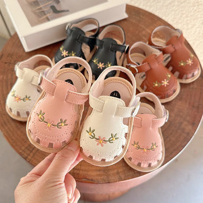 Infant Baby Sandals – Summer Newborn Crib Shoes, Flat First Walkers for Boys & Girls, Wedding Dress Shoes