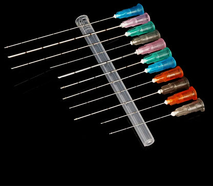 50pcs Disposable Blunt-Tip Cannula Needles | 18G–27G Micro Piercing Syringe