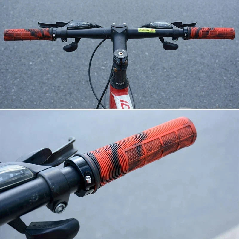 TPR Aluminum Alloy Lock-On Bicycle Handlebar Grips — Integrated Non-Slip MTB Cuffs for Bike Parts