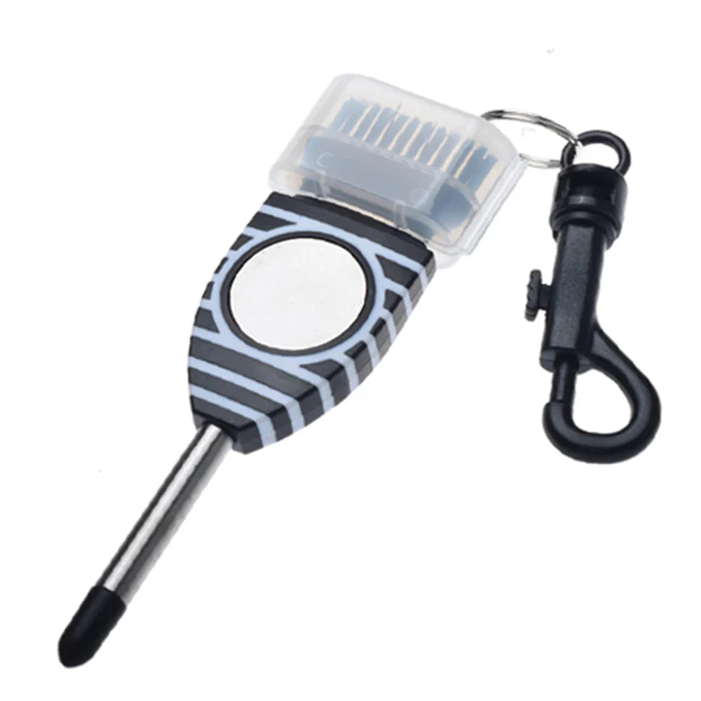 Golf Grooving Sharpening Tool – Alloy Wedge Cleaner with Brush for Golf Groove Maintenance