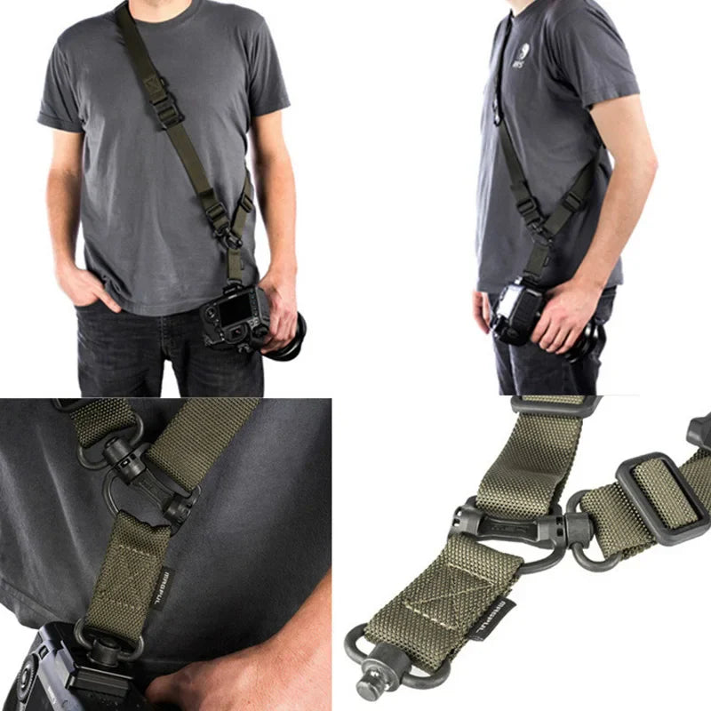 Tactical Adjustable MS4 Rifle Sling — QD Metal Swivel, 2-Point & Single-Point Quick Release for Multi-Mission Use