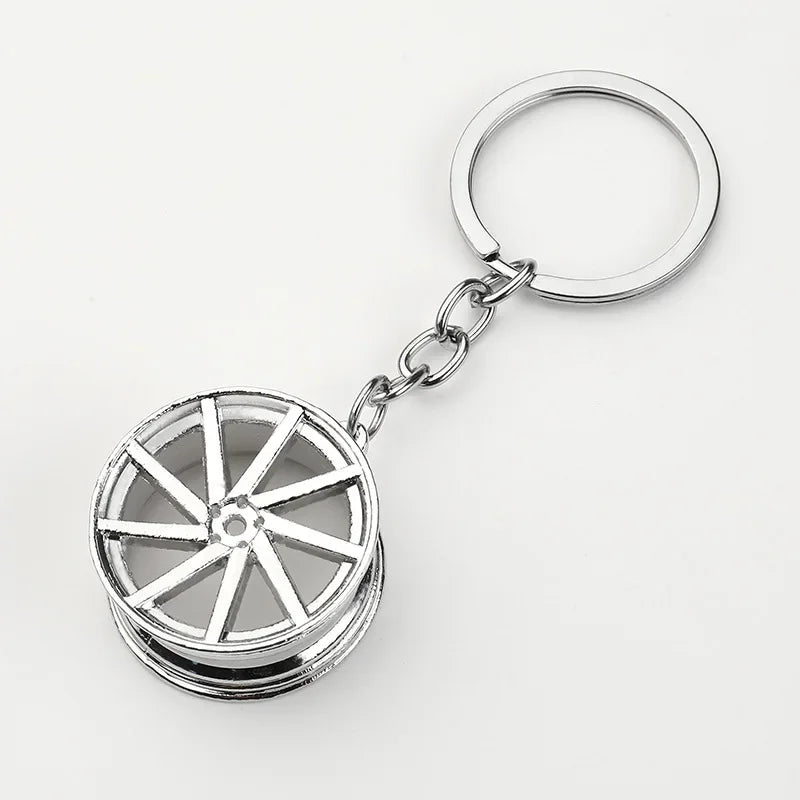 Creative Gear Head Keychain – Speed Gearbox & Turbo Hub Brake Disc Pendant for Car Keys, Shock Absorber Keyring