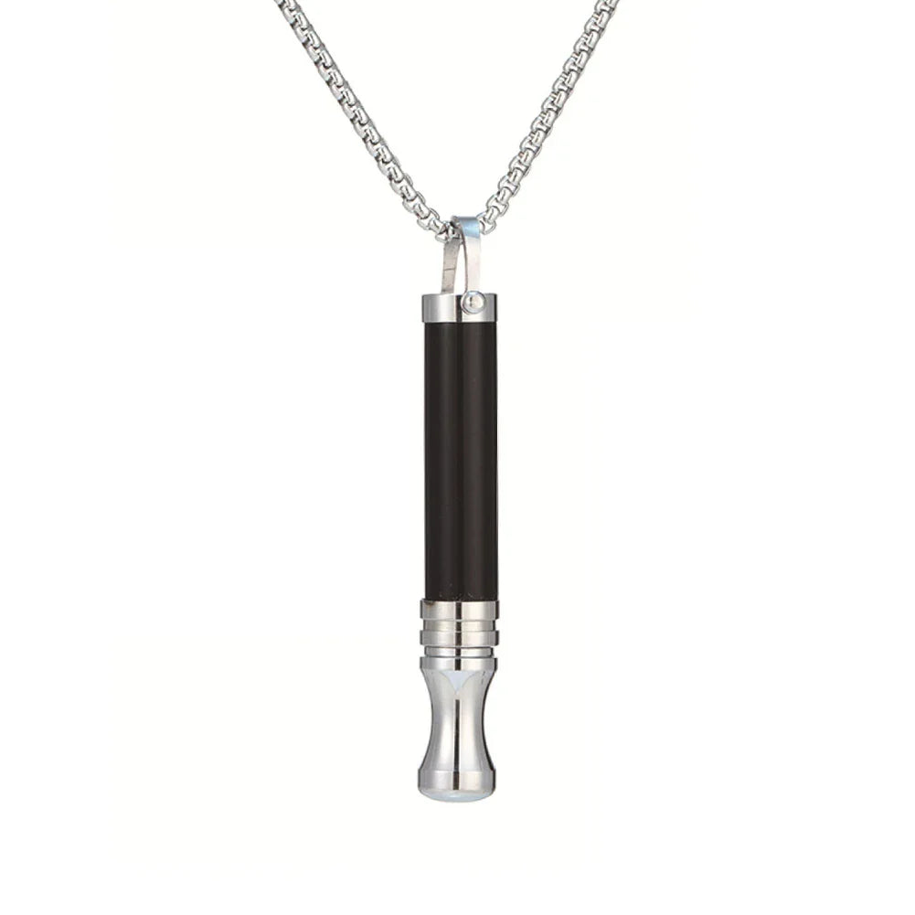 Quit Smoking Meditation Pendant Necklace – Titanium Steel Unisex Anti-Smoking Necklace with Filter Cotton