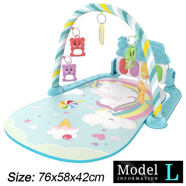 Baby Fitness Stand Music Play Gym – Newborn Piano Crawling Blanket & Pedal Activity Toy for Early Education (0-36 Months)