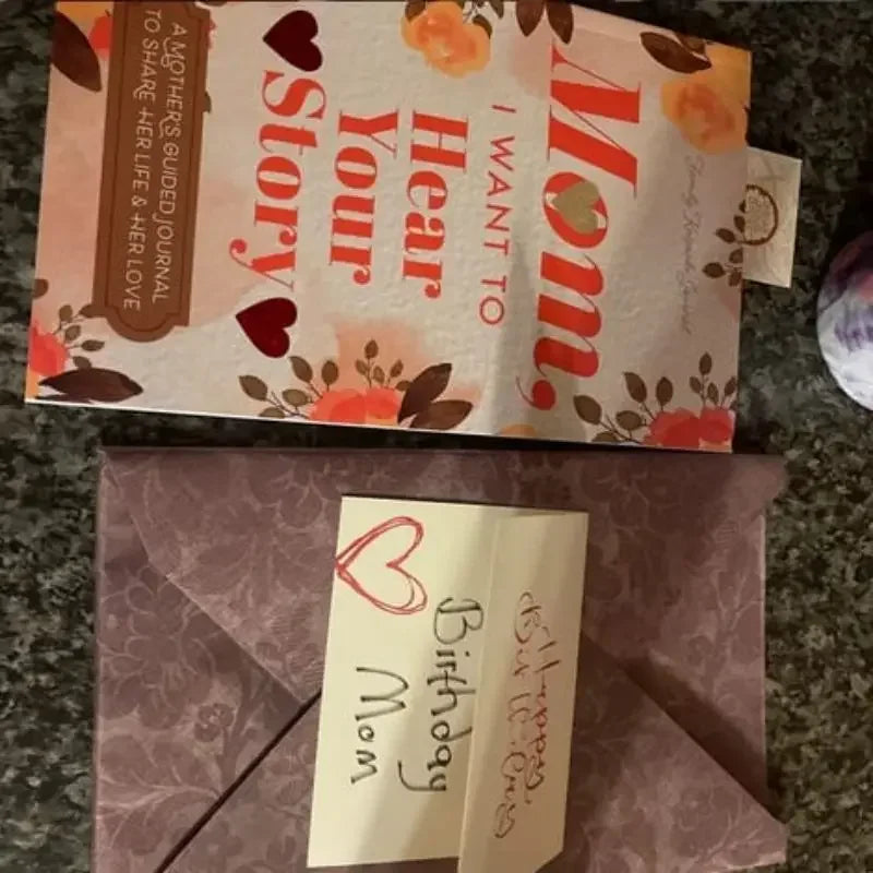 " Mom, I Want to Hear Your Story " Leather Memory Book – A Father’s Guided Journal for Sharing Life Stories