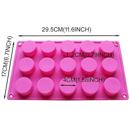Cylinder-Shaped Silicone Mold — DIY Soap, Chocolate, Cookie Sandwich, Jelly, Pudding & Candy Baking Tool