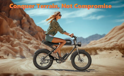 Kickwey K7 Adult Electric Bike — 1500W 48V 23Ah Mountain E-Bike, 20" Fat Tires, Off-Road Outdoor Adventure