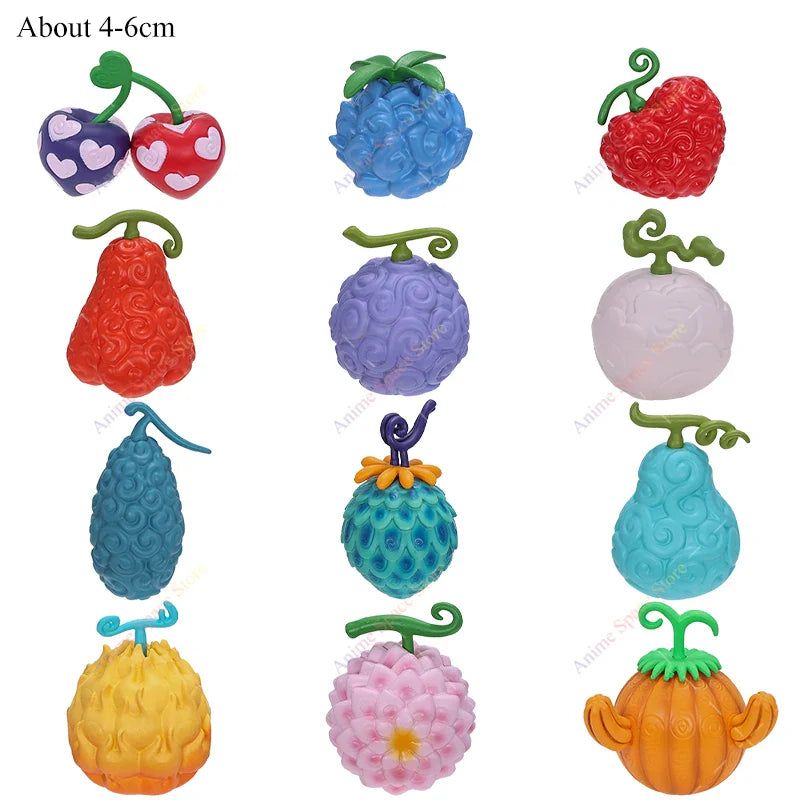12pcs One Piece Devil Fruit Figures Set – Boa Hancock Love-Love, Robin Flower-Flower, Fish-Fish & Azure Dragon Model Toys