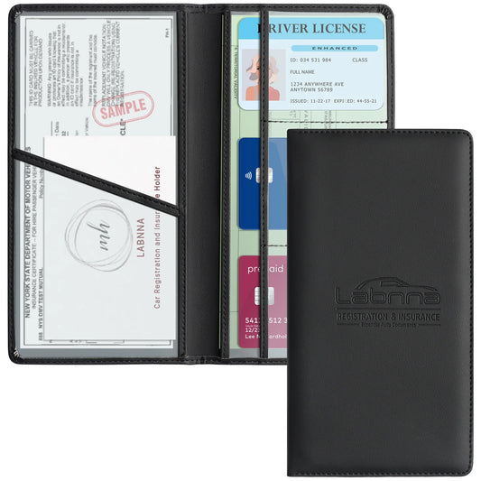 Men & Women Car Registration & Insurance Card Holder – PU Leather License Holder for Driver's License