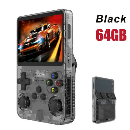 128GB Open Source R36S Video Game Console – Linux System, 3.5 Inch IPS Screen, Orange Portable Pocket Player with 64GB of Best Games