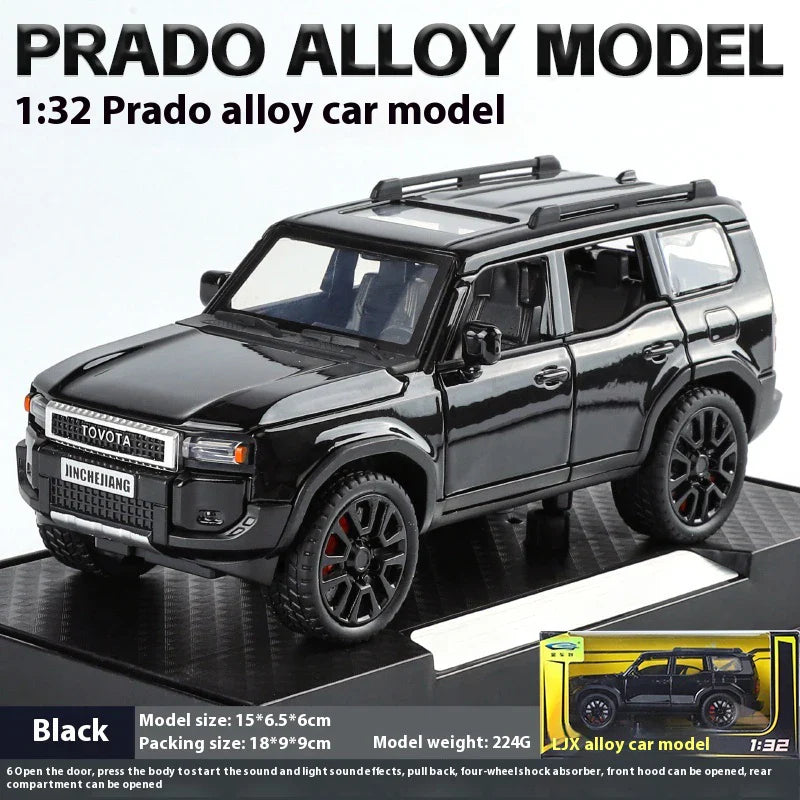 1:32 Toyota Prado Land Cruiser Alloy Diecast Model Car – Off-Road Toy for Kids & Collectible Gift