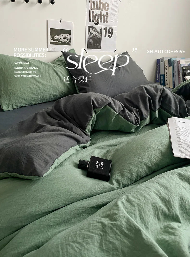 Bedding Comforter Set – Duvet Cover & Bed Sheets with Pillowcases for Queen/King Bed, Edredones de Cama