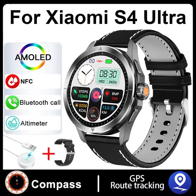 S4 Ultra Xiaomi Smart Bracelet — AMOLED HD Screen Men’s Watch with Bluetooth Call, GPS, NFC, Heart Rate & Compass Tracking