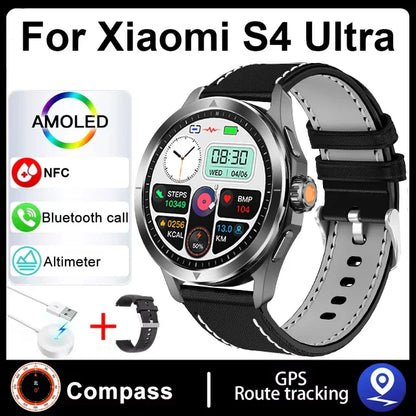 S4 Ultra Xiaomi Smart Bracelet — AMOLED HD Screen Men’s Watch with Bluetooth Call, GPS, NFC, Heart Rate & Compass Tracking