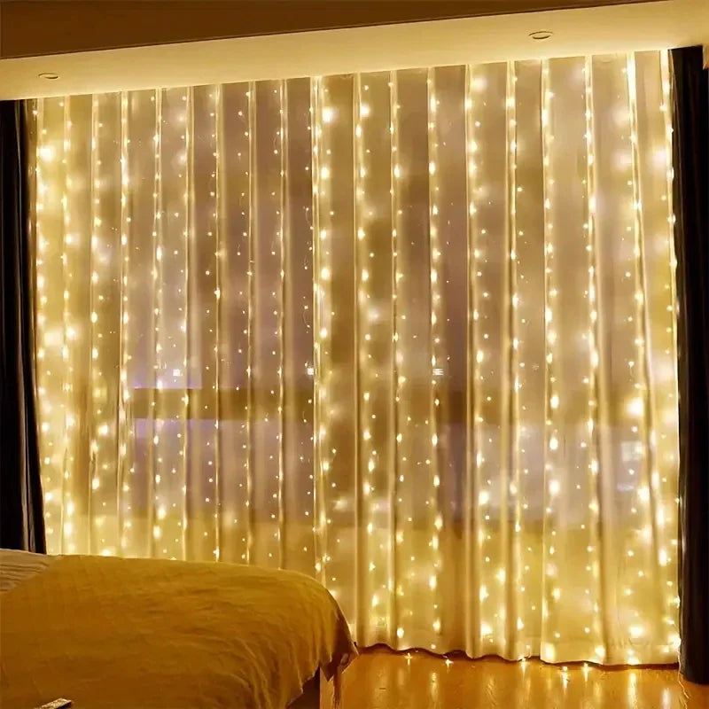3/4/6M LED Curtain String Lights - USB Fairy Garland with Remote Control for Christmas & Bedroom Decor