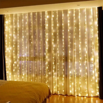 3/4/6M LED Curtain String Lights - USB Fairy Garland with Remote Control for Christmas & Bedroom Decor