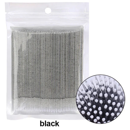 100pcs Eyelash Cleaning Brushes – Micro Cotton Swabs for Lash Extensions & Makeup Remover