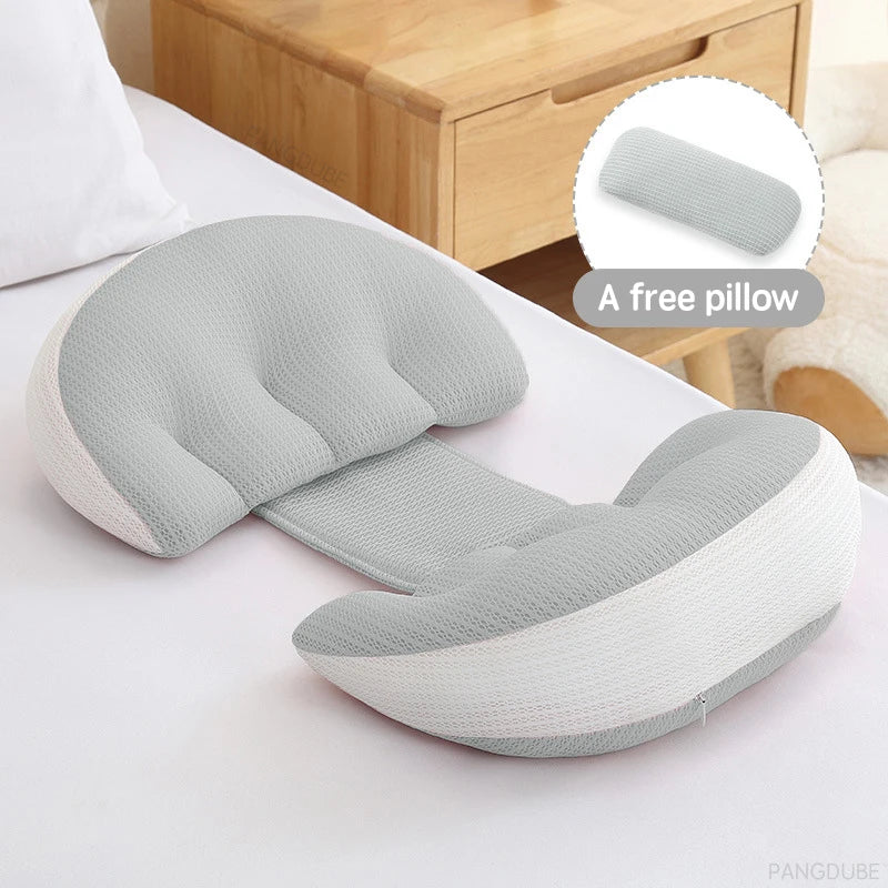 PANGDUBE Pregnancy Pillow — Cotton Body Pillow with Free Waist Support Auxiliary Pillow for Pregnant Women Sleeping