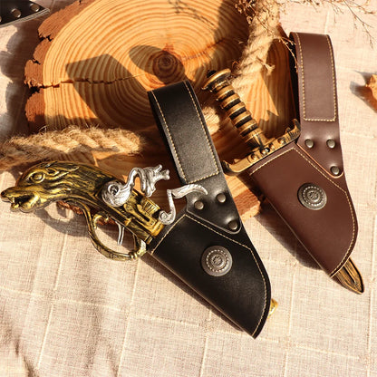 Medieval Viking Sword Sheath Holder – Leather Belt Scabbard Frog for LARP, Pirate & Knight Cosplay