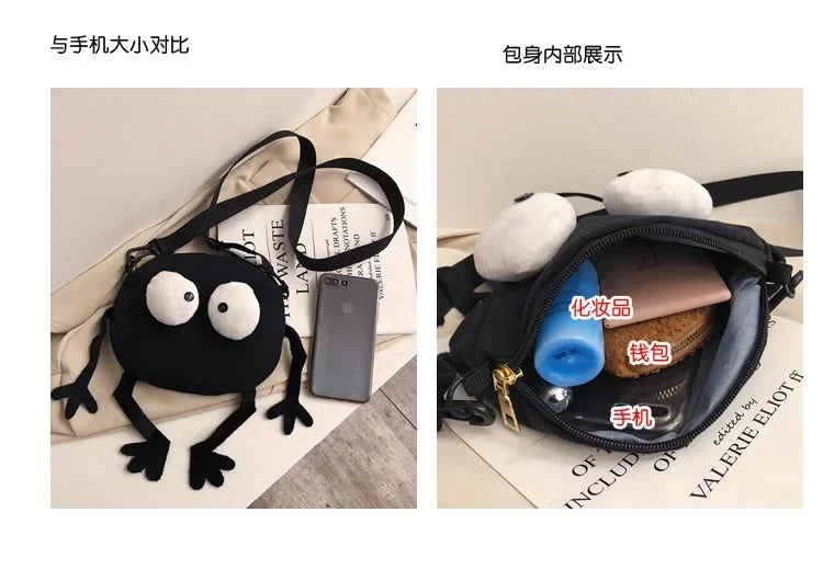 Personalized Canvas Small Shoulder Bag – Trendy Korean Style Crossbody Bag for Young Women Students