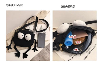 Personalized Canvas Small Shoulder Bag – Trendy Korean Style Crossbody Bag for Young Women Students