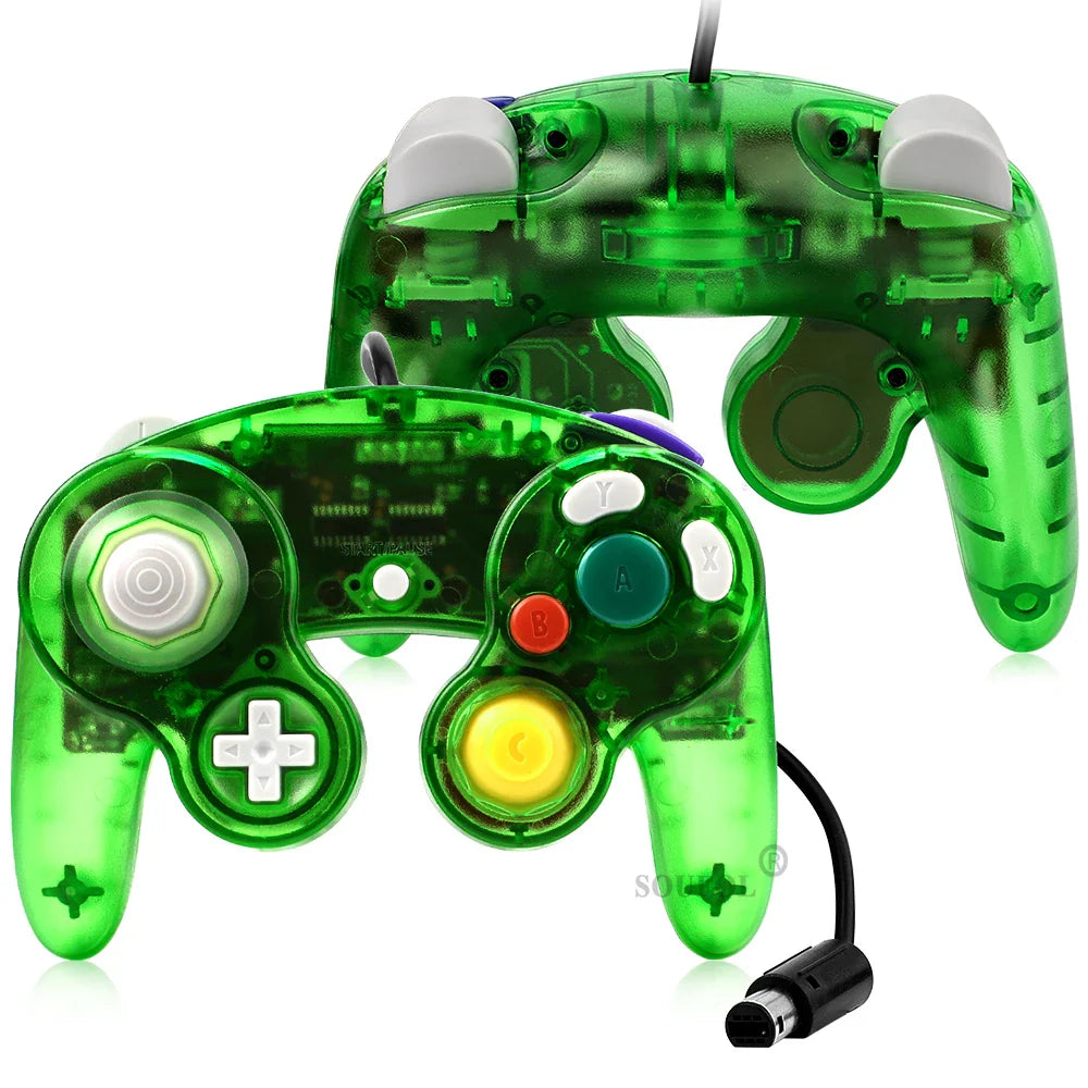 Transparent Wired Game Controller for GameCube NGC – Replacement Handheld Joystick for Video Game Console