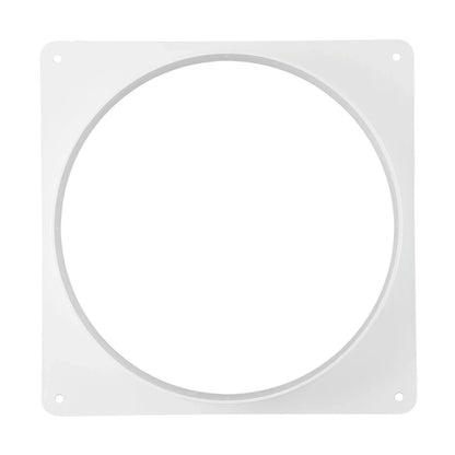 White Air Vent Duct Connector Flange – Straight Square Bottom Pipe for Easy Ventilation Duct Installation