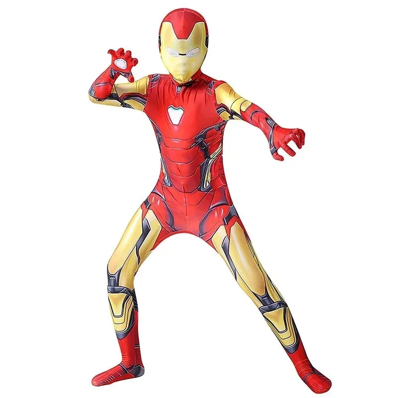 Kids Iron Man Costume - Superhero Bodysuit with Mask for Halloween & Cosplay