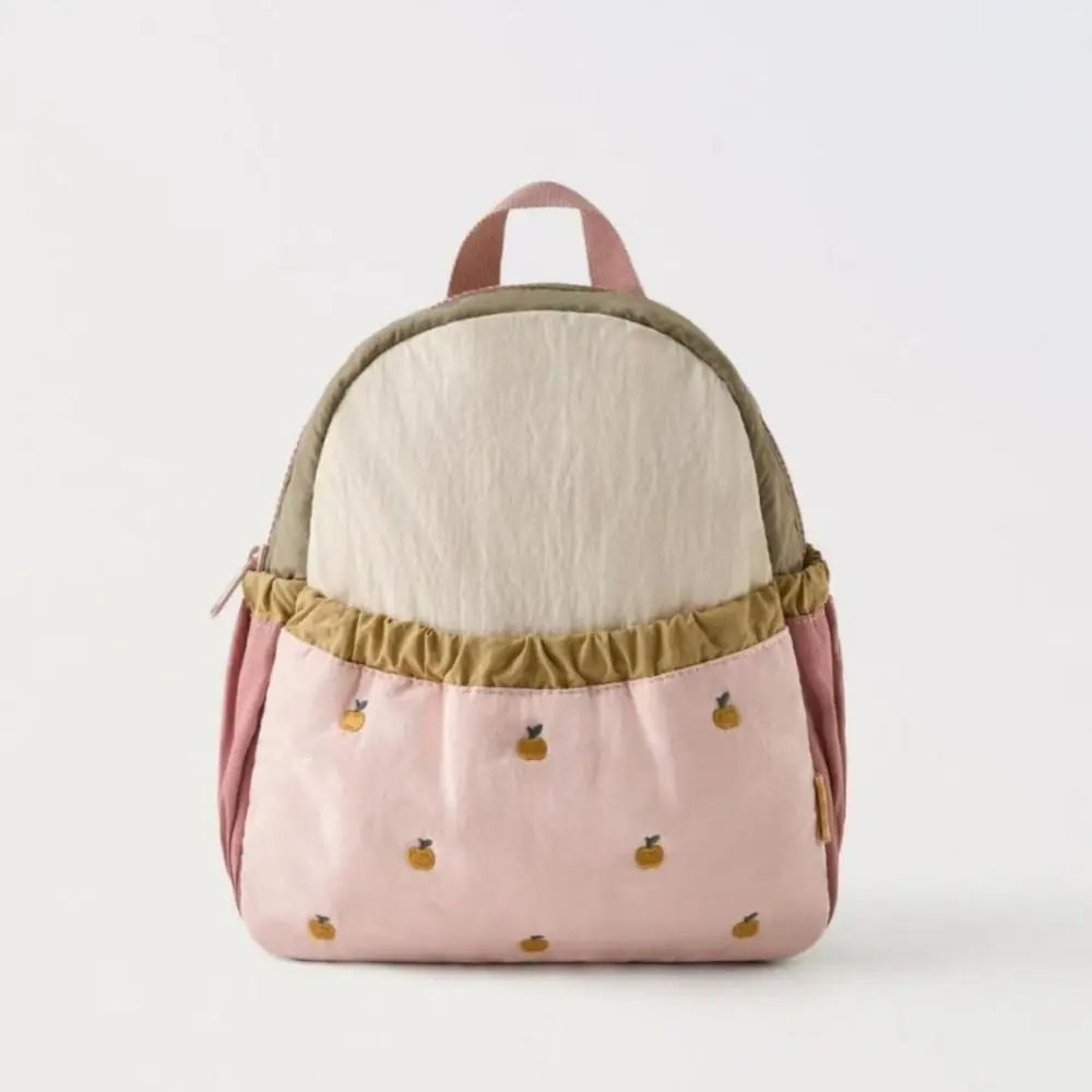 New Little Apple Backpack | Sweet Large Capacity Student Laptop Bag, Lightweight Embroidered Handbag