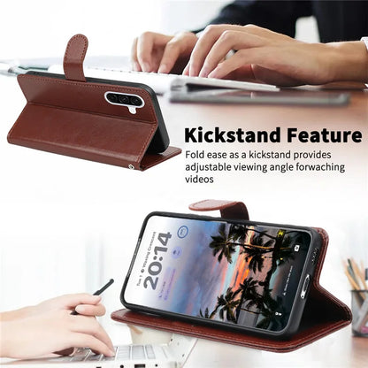 Samsung Galaxy A17–A07–A06–A05–A05S–A04E–A04–A04S–A16–A15–A25–A35–A55–A54–A34–A24–A02 Case - Flip Leather Wallet Cover with Card Slot