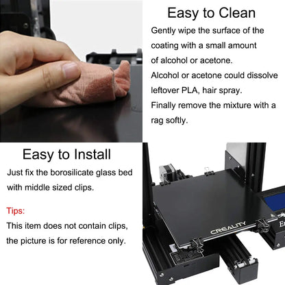 Creality Ender 3 Tempered Glass Bed — Upgraded 3D Printer Build Surface 235x235x4mm for Ender 3/3 Pro/3 V2