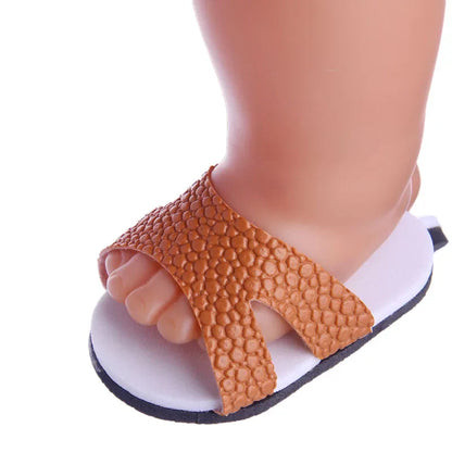 7cm Doll Sandal Shoes for 43cm Born Baby & 18-Inch American Dolls — Accessories for Doll Clothes, Girl’s Toy Gift