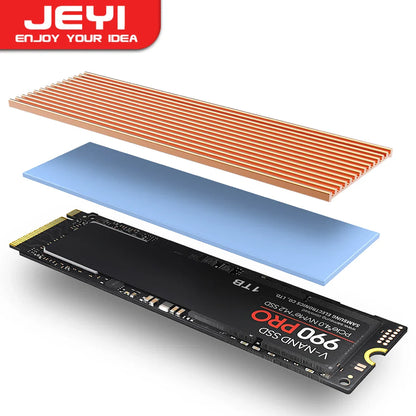 JEYI M.2 SSD Heatsink - Aluminum PS5 Radiator with Silicone Thermal Pad for NVMe NGFF M.2 2280 PCIe SSD